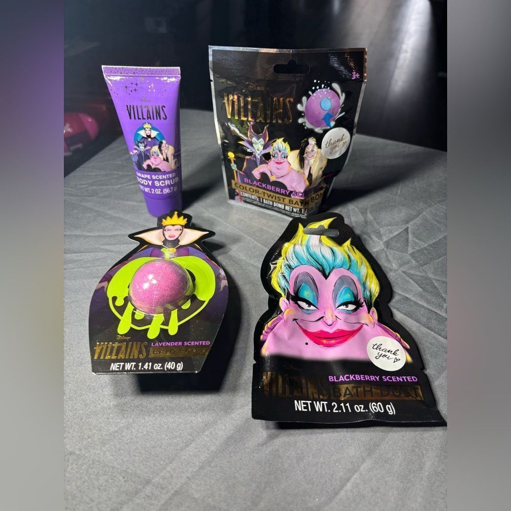 4 pc New Disney Villains Bath Bundle NWT